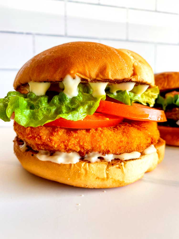 Chicken sandwich with lettuce, tomato and mayo from Fanci Freeze with two locations in Idaho