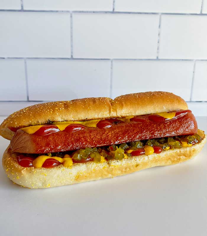 Sausage sandwich from Fanci Freeze with two Idaho locations