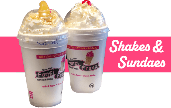 Shakes and Sundaes available at Fanci Freeze in Idaho.