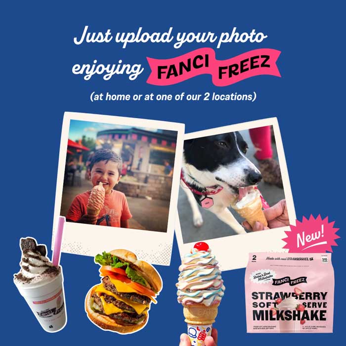 Just upload your photo enjoying our famous milkshakes!