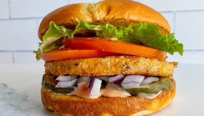 Try the meat free option of the garden burger from Fanci Freeze in Boise and Meridian, Idaho.