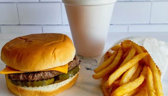 Little cheeseburger meal is the perfect lunch for kids in at Fanci Freeze in Boise and Meridian Idaho.