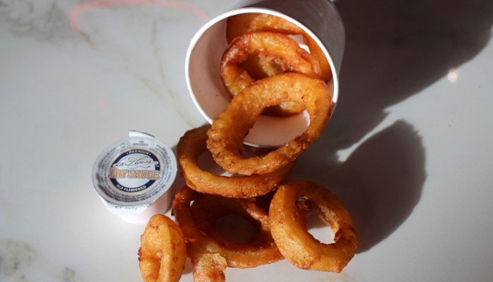 Mouthwatering onion rings as you next lunch or dinner side from Fanci Freeze restaurant in Boise and Meridian Idaho.